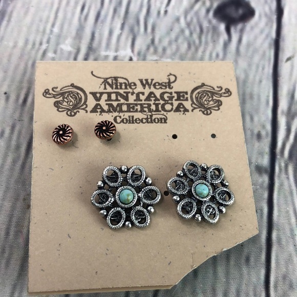 Nine West Vintage Silver tone earrings set - Picture 1 of 5